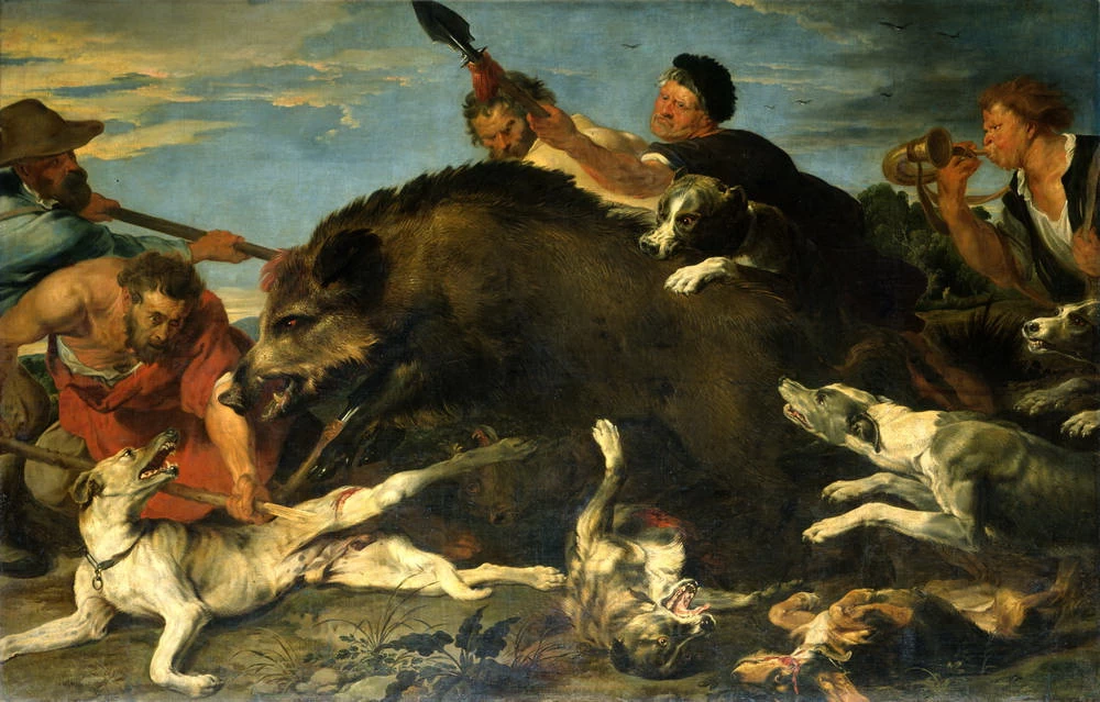 Caccia al cinghiale - con Frans Snyders, Gemäldegalerie Alte Meister, Dresden